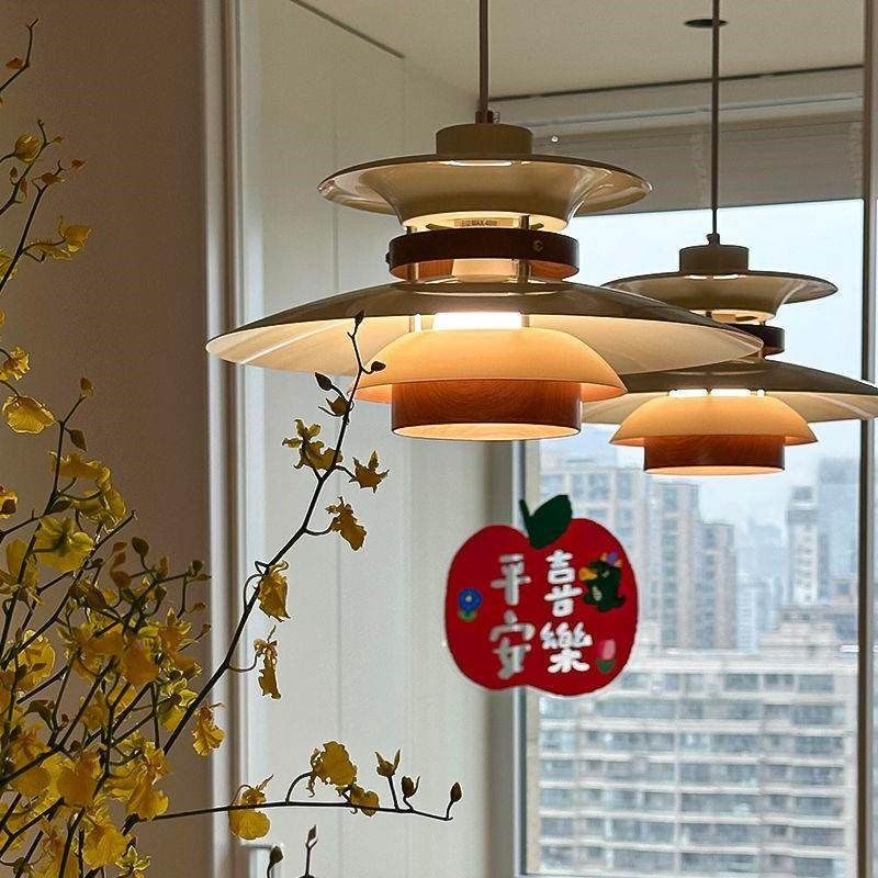 丹麦ph5餐厅吊灯飞碟侘寂覆古中古奶油原木风岛台吧台餐桌灯轨道,家装灯饰光源,餐厅吊灯,淘宝优惠券,粉丝福利购,淘宝优惠卷