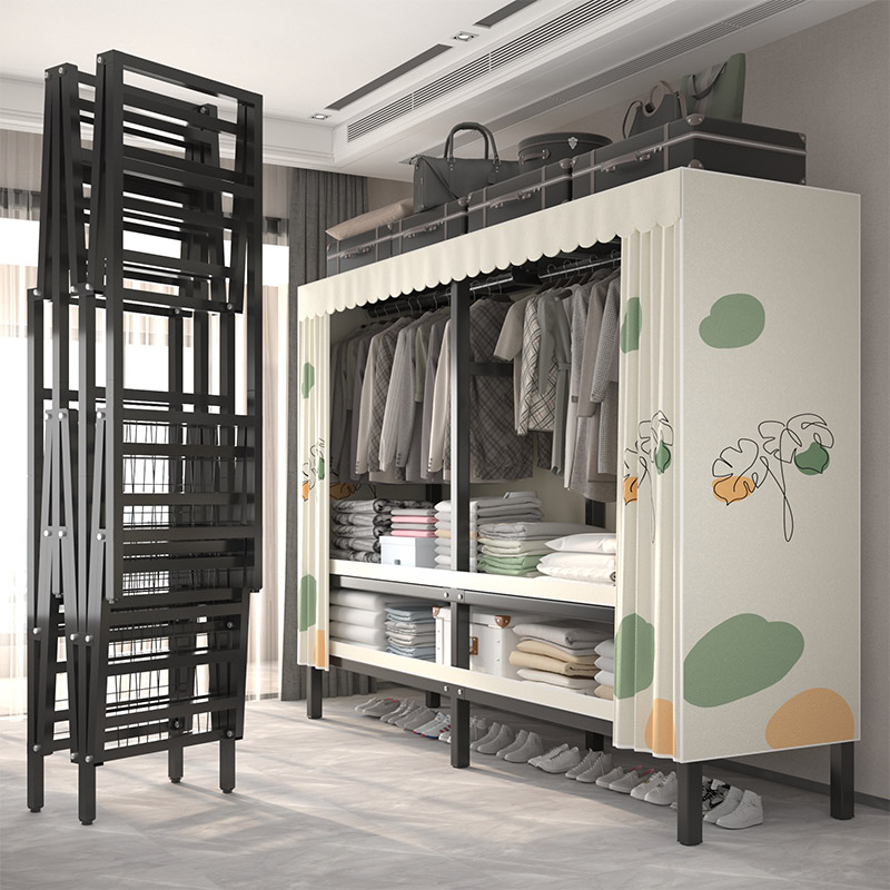 免安装可折叠简易布衣柜家用卧室钢架结构出租房衣橱结实耐用组装