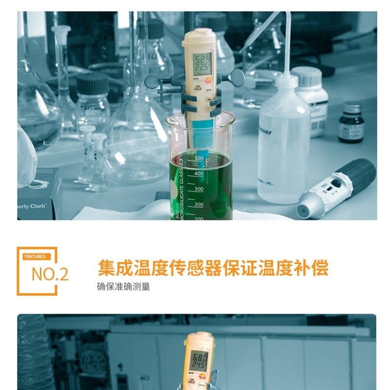 德图205/206 半固体冻肉腊肉猪牛鲜肉用PH计冷冻食品海鲜酸碱度计