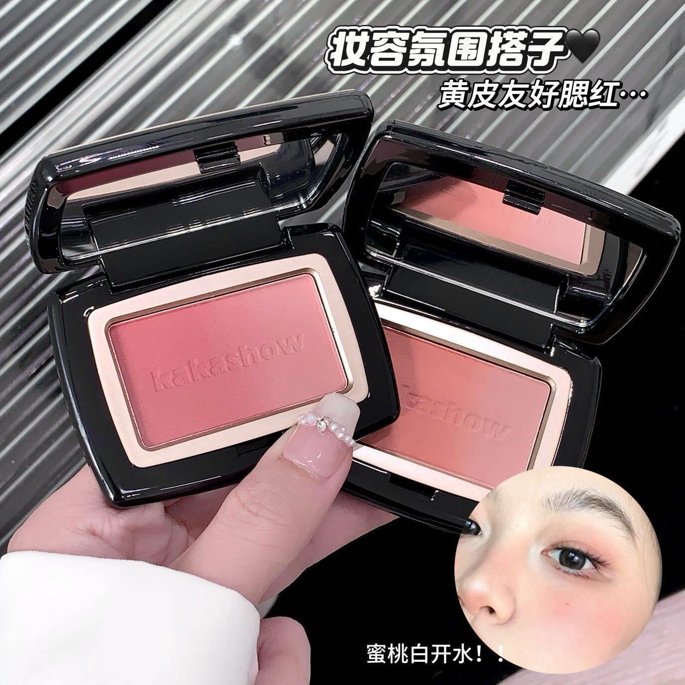 渐层腮红细闪细腻显色自然韩系氛围感高光提亮盘日常淡妆C