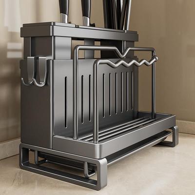 日本KGL刀架置物架新款一体菜板放置架菜刀厨房刀具筷子筒收纳架