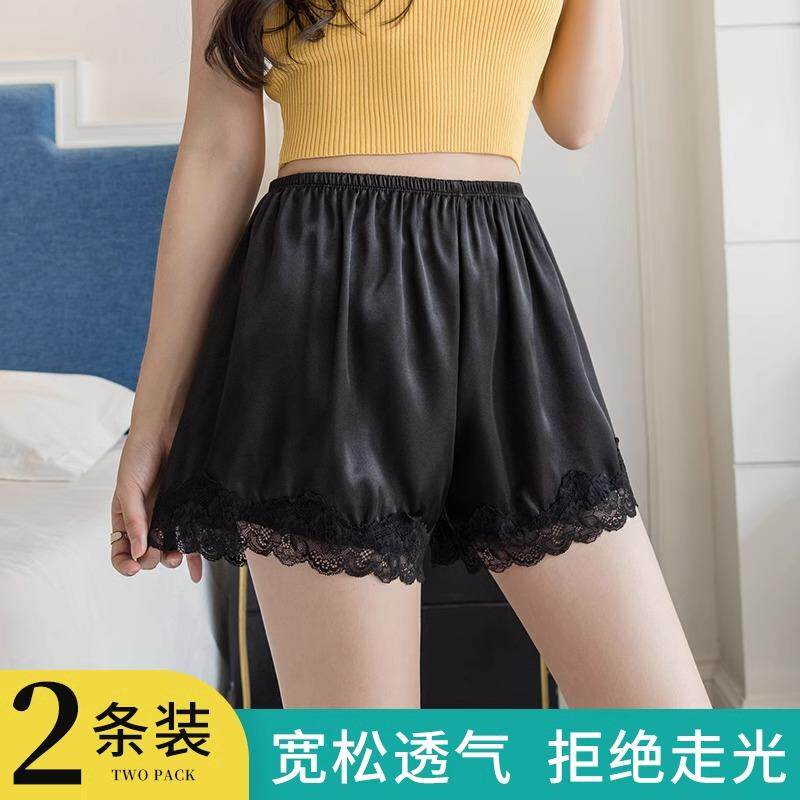 蕾丝打底裤防走光可外穿大码宽松缎面安全裤女新品家居内搭保险裤