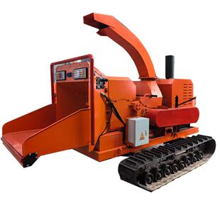 小型履带式移动树枝粉碎机树枝树杈原木都可以粉碎柴油机动力强劲