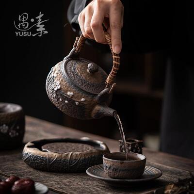 复茶古烧陶瓷提梁壶小号中式茶家壶用功夫CH-02109具茶壶复古陶壶