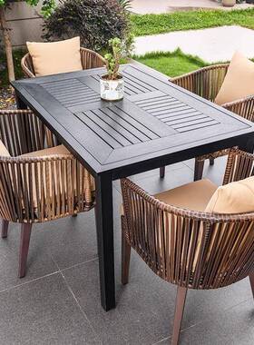 户外桌椅别墅庭花园桌椅休闲露藤GSU椅塑木组合室桌外编院藤台桌