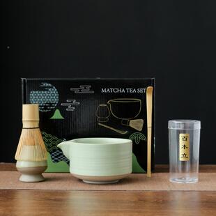 茶筅抹茶刷百21559本抹立茶筅立组合带茶碗茶打茶器工套具装陶嘴