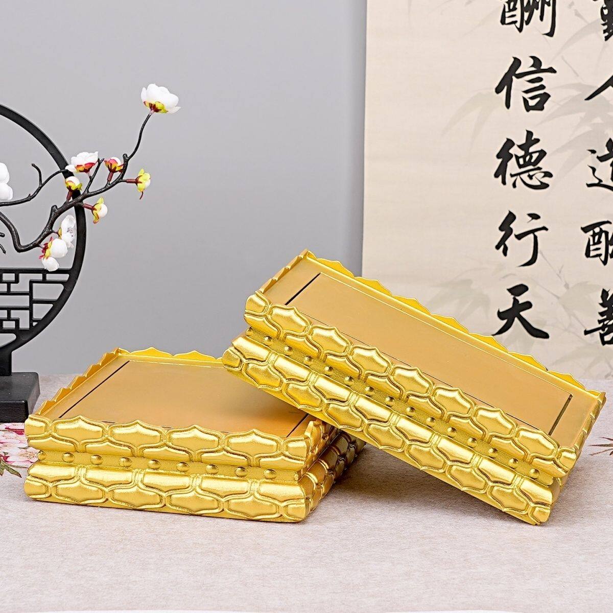 实木长方形佛像底座财神莲花台观音加高供奉关公摆件托架供佛家用