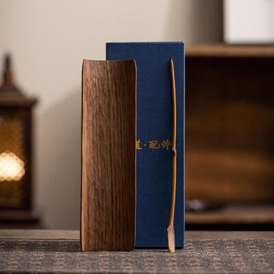 扒新中式黑胡茶桃30097木茶则拨两件套实赏木茶器茶荷茶道六君子