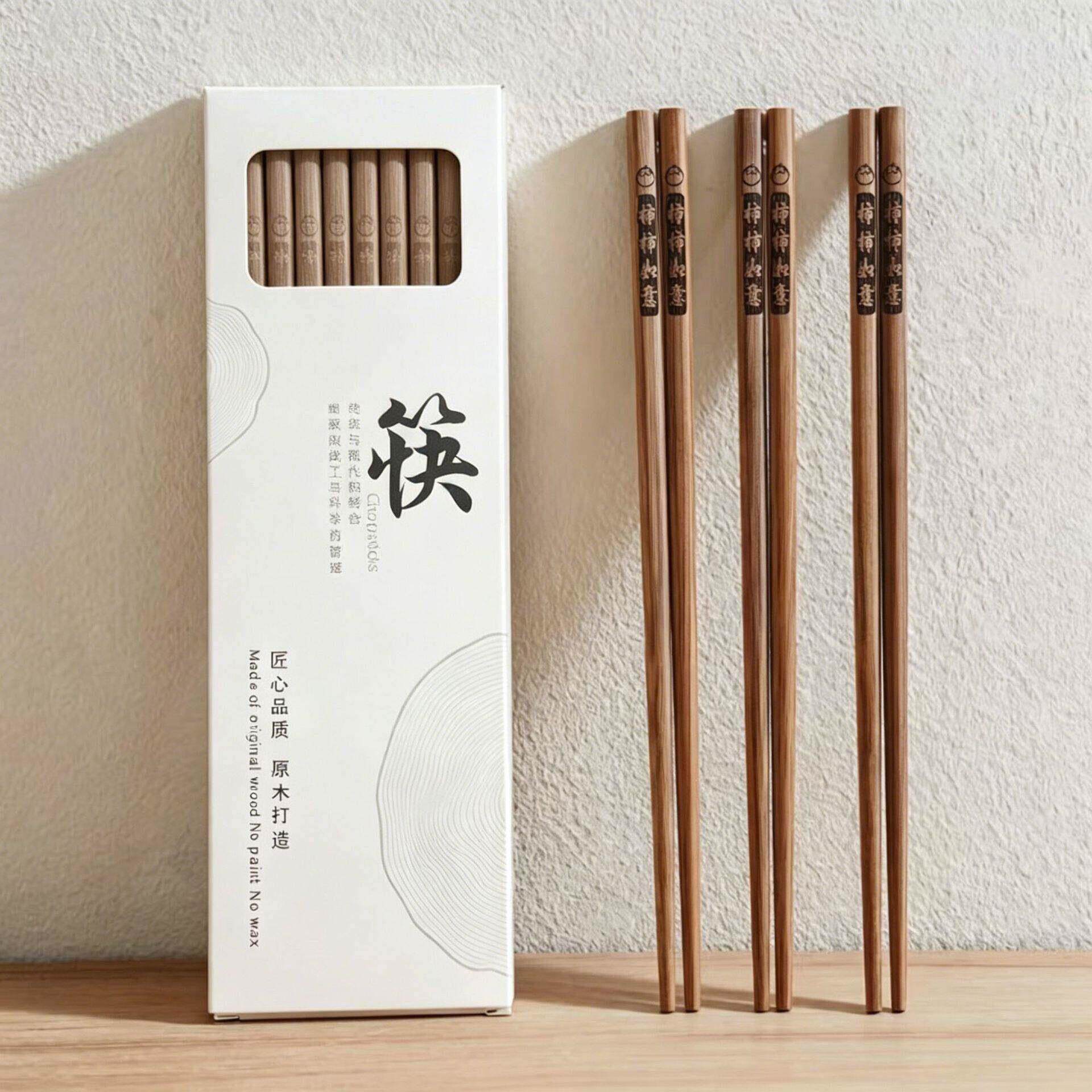 碳化楠竹筷子家用档无无筷蜡防霉1如0双装深碳竹筷子22772柿柿意