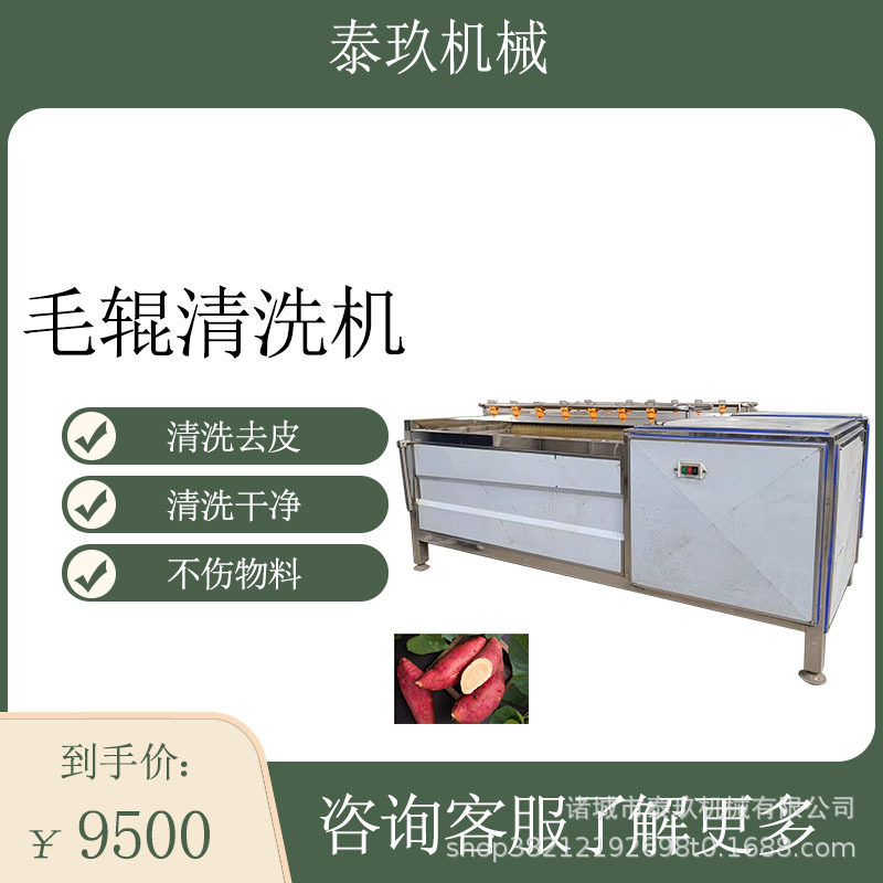 南瓜毛辊清洗机大姜莲藕去泥机莴笋毛刷清洗机猕猴桃清洗设备