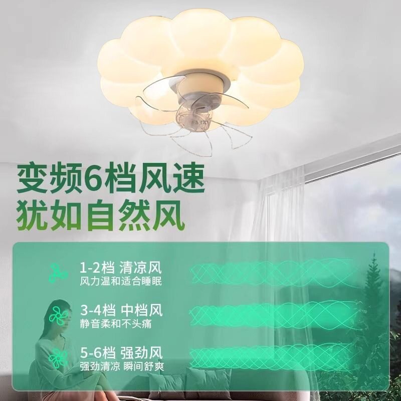 卧室风扇灯2025款奶油风吸顶灯客厅餐厅书房现代简约中山灯具