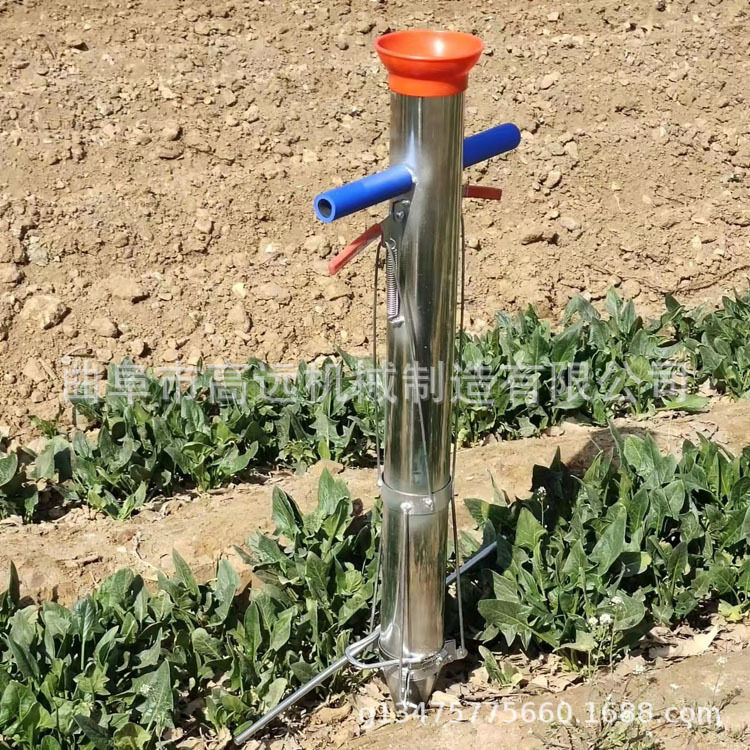 不锈钢双手把栽苗器农作物菜苗栽苗机花卉苗木移栽机