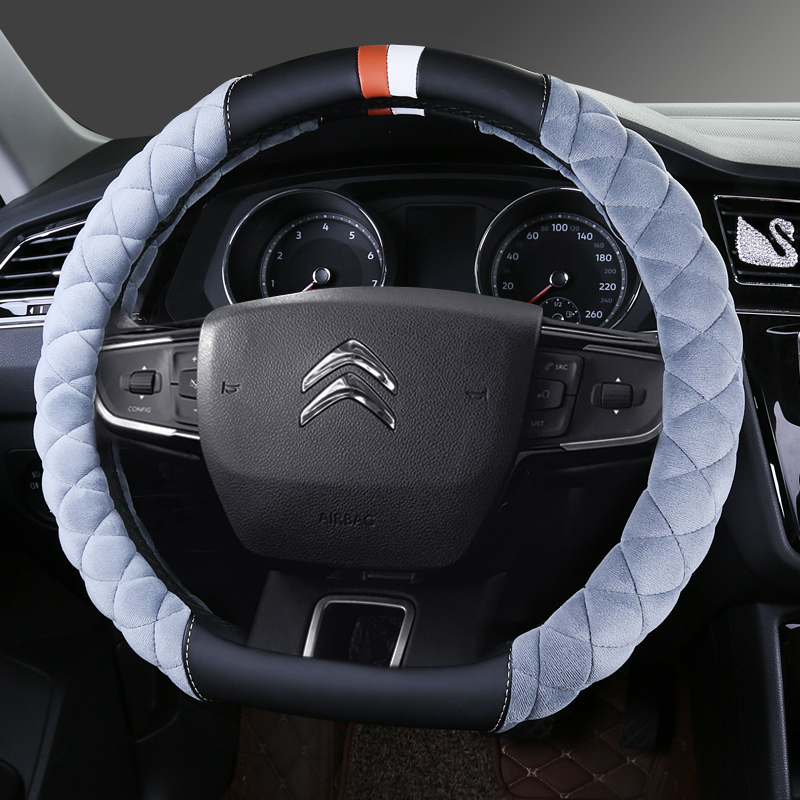 冬季短毛绒方向盘套雪铁龙新爱丽舍C4L经典世嘉 C3-XR C5 C2 C6