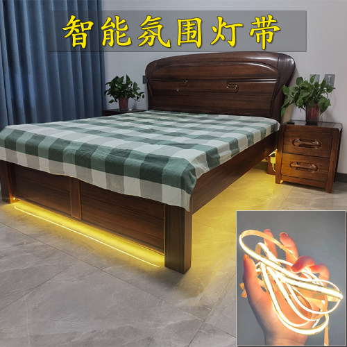 牀头感应灯卧室牀底装饰气氛灯条低压镜柜电视背景墙自粘LED灯带