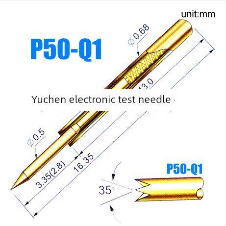 华荣探针P50-Q1/Pa50-Q1直上四爪测试引脚Pcb电路板弹簧顶针0.68图片