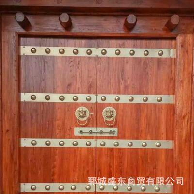 中式户仿古老榆大农村自建房别墅门进门双开庭木OUN院院墙入户大