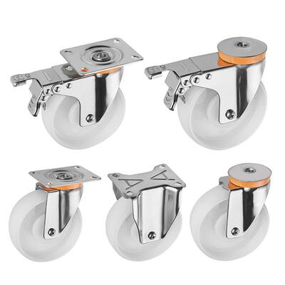 5寸欧款304不锈钢PA尼推龙万向279脚轮防锈轮子125M车M刹车轮固轮