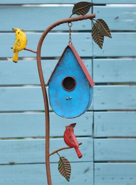 铁艺向日葵鸟窝做旧户花园NVZ架架地插爬藤花庭院外别墅支架挂架