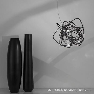 餐厅台吊灯后现代室内软设计师吧风54328格装创意艺长术不锈钢LED