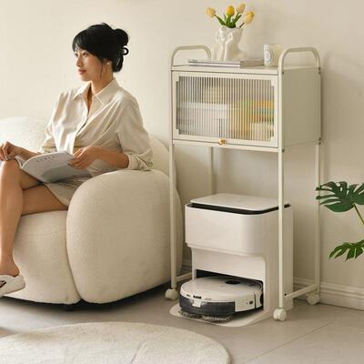 扫地机器人置JQK物架云鲸沃斯基科站动收纳柜边几可移地架子落家