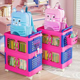 纳家用衣柜多收巴胺免柜安装 衣服车玩具儿童小FWO推可折叠塑料储