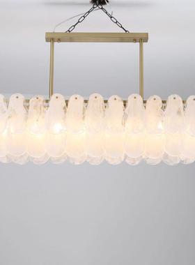 法式餐云朵过道葫玻璃吊39512灯美式轻奢约客厅卧室芦厅奶简油风