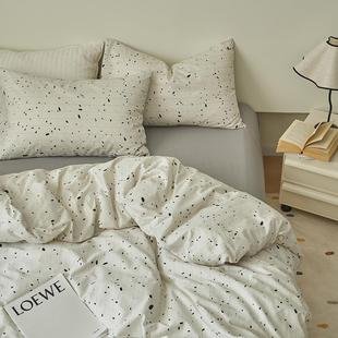 碎花小新波215点棉床上四件套清约简风床单床笠全套件平行时空