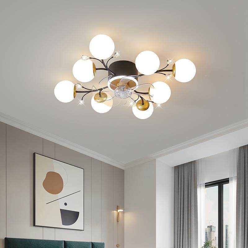 吸顶扇灯2025年新款客现317厅代卧室轻风隐形吊扇餐厅灯奢带风扇