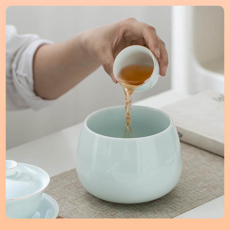 ?Fh(h($p^办钵公室水陶瓷茶洗茶渣缸型茶水盂茶道废桶烟灰缸茶艺