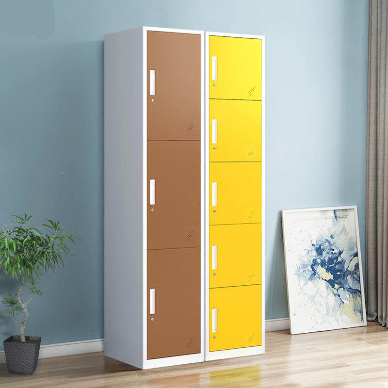 彩色单门更衣柜铁员工储衣物柜带家用夹缝竖门DMCSYG01皮收纳柜帽