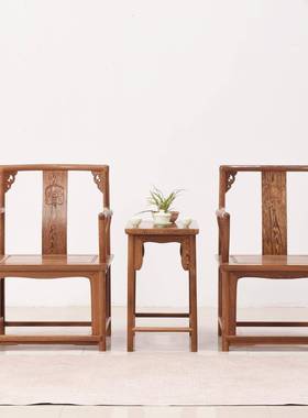 鸡翅沙发木三人长椅位户型客XOX小厅实木两人位椅子新中式靠背椅