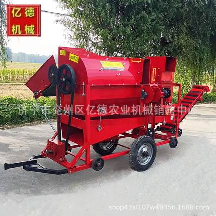 12-15马力柴油机带动7.5KW电机配套干湿两用自动装袋花生摘果机