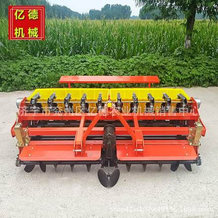 新款大蒜播种机多行播种汽油自走式四轮车后推式行距株距可调