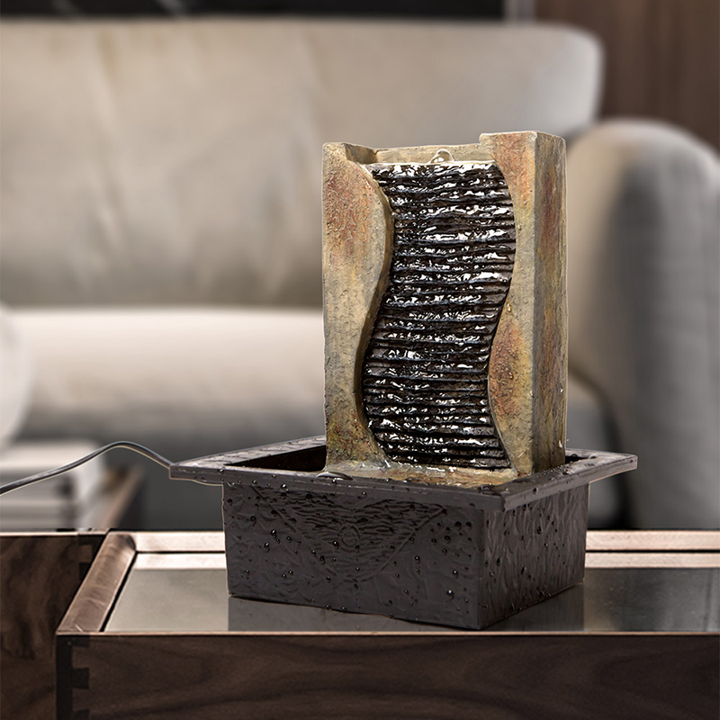 招财流水摆件水车循环水客厅生财创意家居水景办公室桌面开业礼品