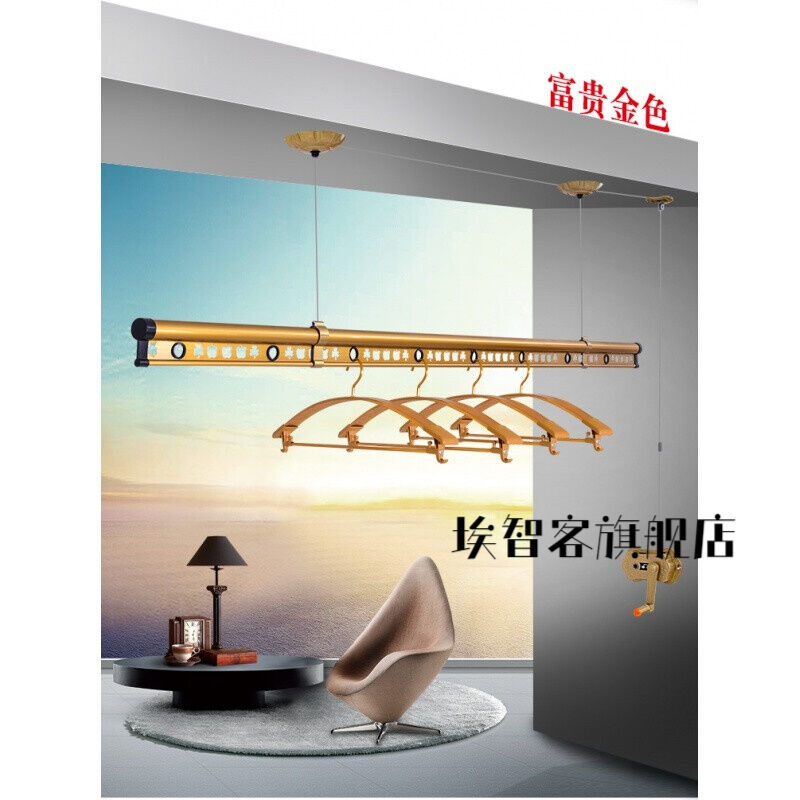 晾衣架手摇升降晾衣架室内阳台手摇晾衣架单杆式双杆式晒衣架凉衣