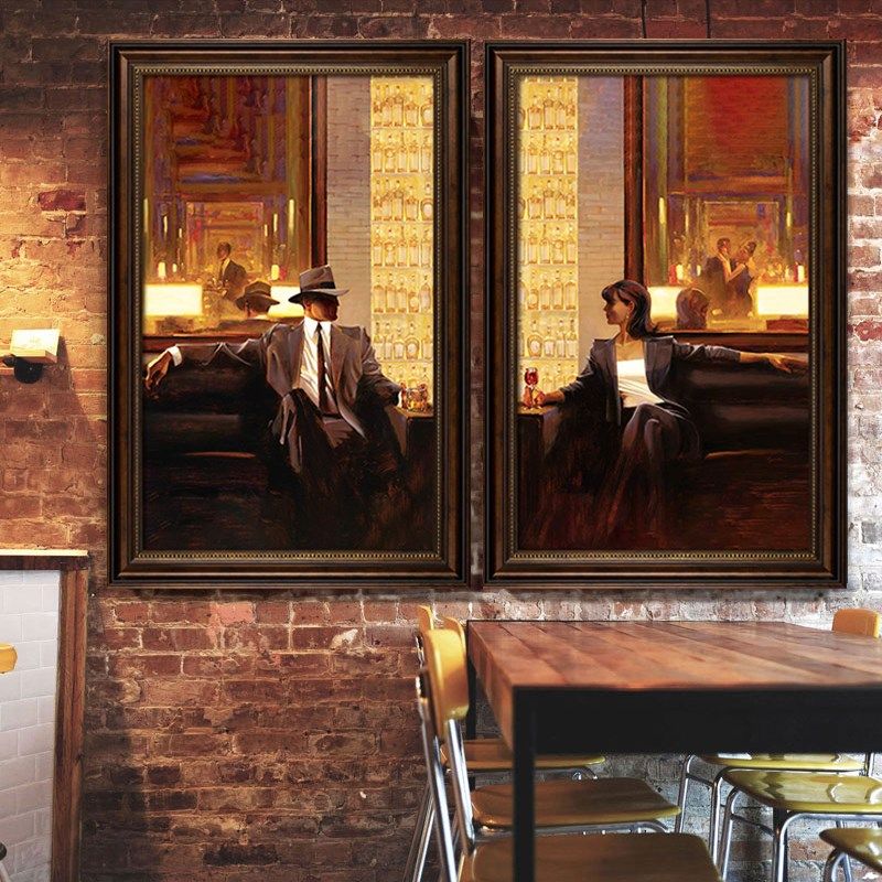 西餐厅装饰画高档会所酒店复古油画烟酒行酒吧ktv包厢背景墙挂画,家居饰品,现代装饰画,淘宝优惠券,粉丝福利购,淘宝优惠卷