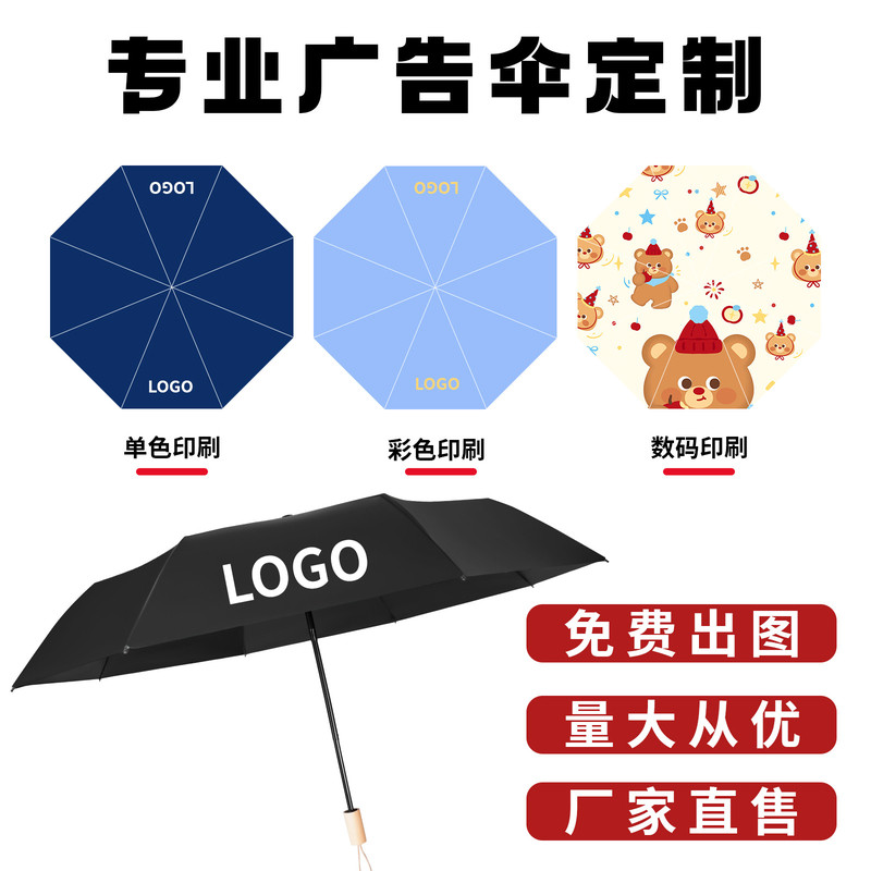 雨伞定制logo广告伞可印图案晴雨两用礼品伞太阳伞订制商务自动伞