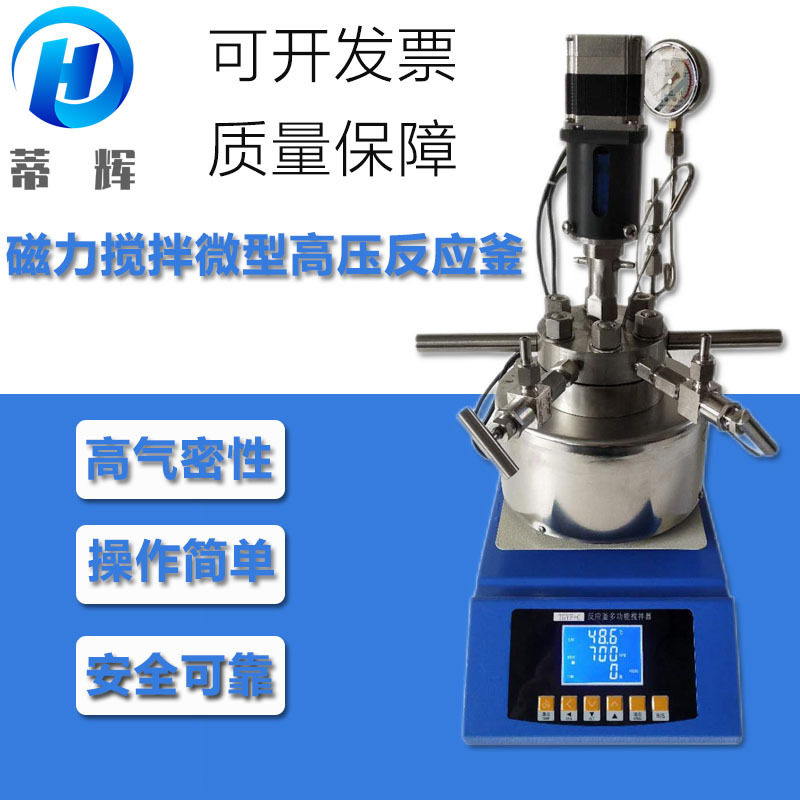 蒂辉磁力搅拌微型高压反应釜25ml50ml500ml惰性气体压力化学