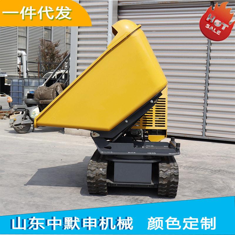 农用小型液压翻斗车汽油1.2吨履带商混小车石子砂浆自卸转运车