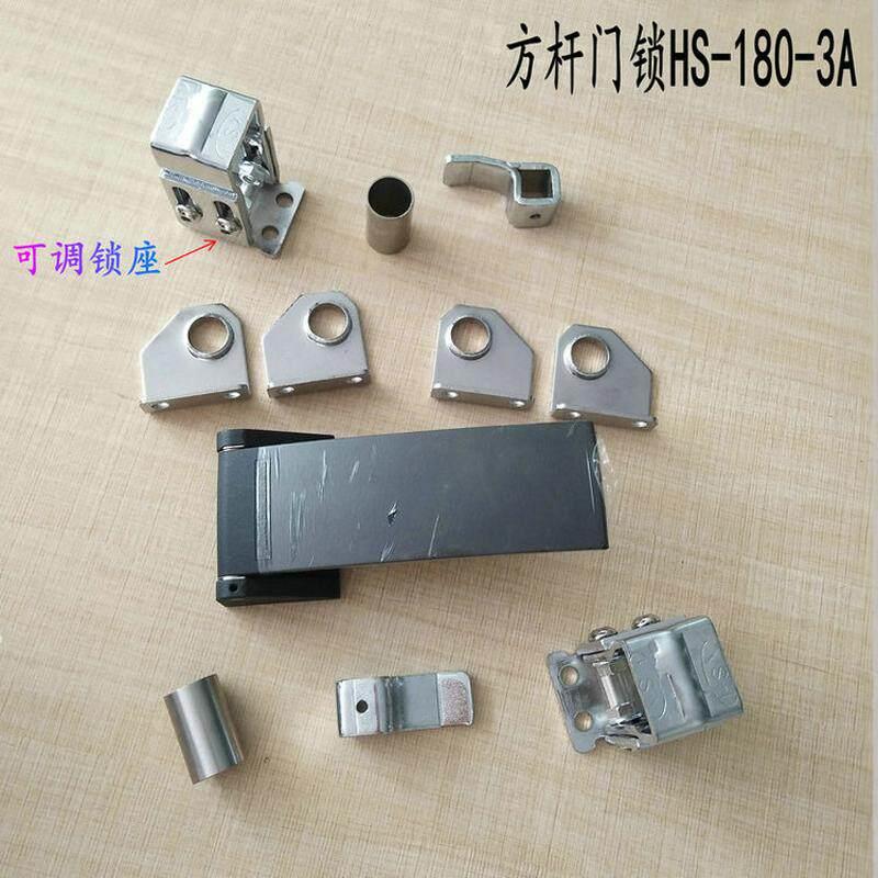 工业烘烤箱方杆门扣 方钢锁拉杆锁 红顺兴门锁HS-180-3黑色门把手