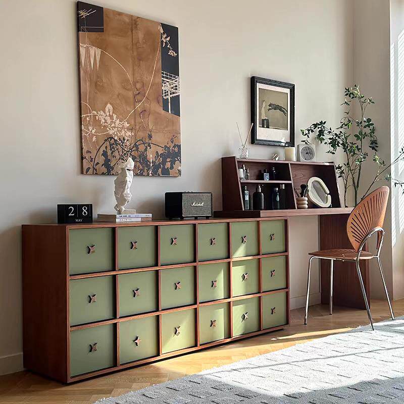 中古实木饰面法式复古斗柜WEP妆一简约卧室型家用小体户床尾梳妆