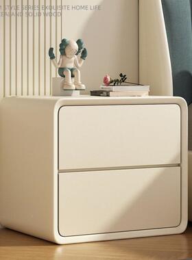 实木床头奶油风全温馨卧柜室极奢简轻KJZ现货超窄小型收纳床边柜