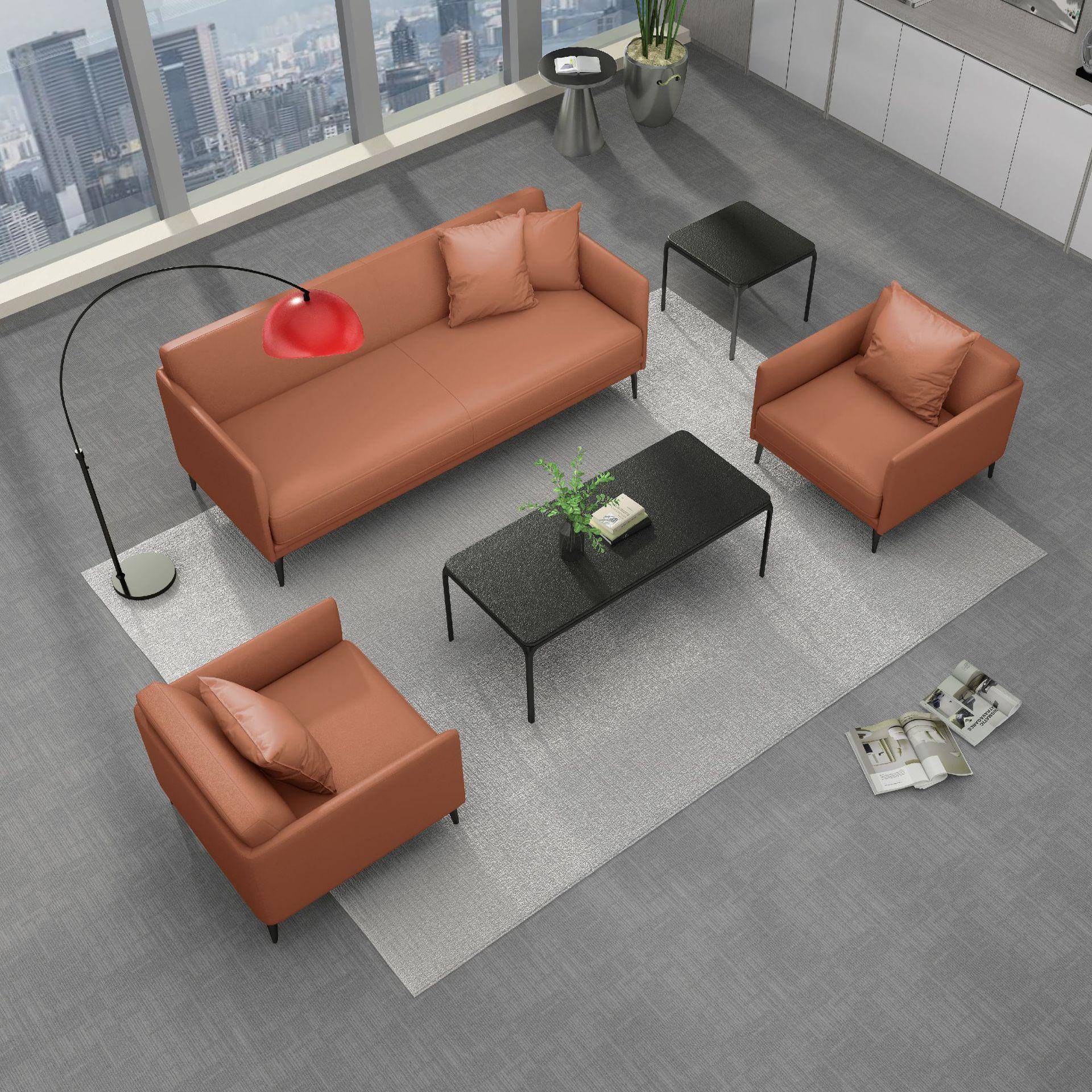 现OP-FX800待代简约办公沙发三人位接会务办商公室沙客发经理办公