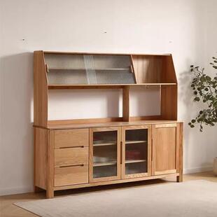 鹿特丹餐边边柜上上下厨台矮架红橡木高上架全实木餐柜房WYB储物