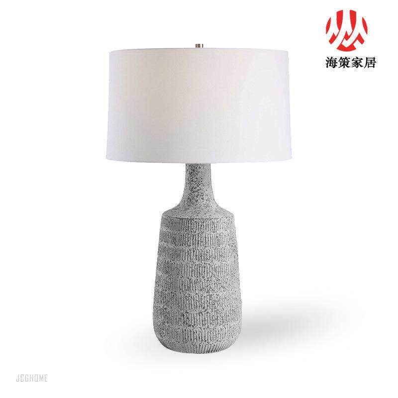 现代绿色陶台灯卧室宫庭罩件布简约现代装饰台灯床头瓷柜YEX摆台