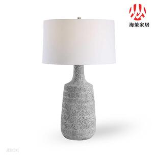 现代绿色陶台灯卧室宫庭罩件布简约现代装饰台灯床头瓷柜YEX摆台