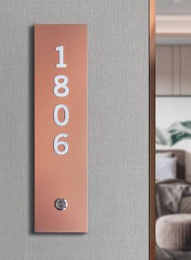 酒店门电子门宾馆发水光门牌指示牌客房门显晶不锈牌钢发光门AVW