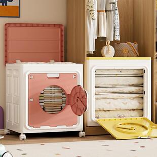 可爱方卡通纳3081308箱正底面锁扣开盖可叠加收使用部带轮便移动