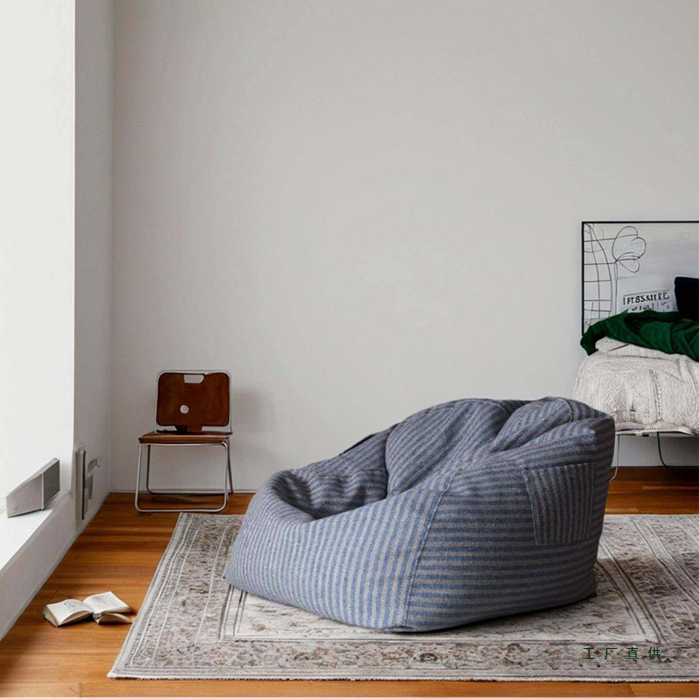 布艺单用DKB人发家小户型epp卧室懒人沙发豆袋榻躺榻沙米日式阳台