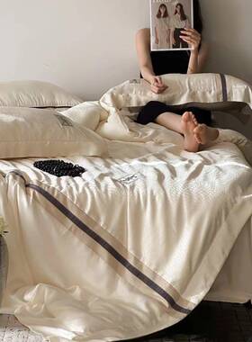 天春丝棉刺绣四件套高档新中式用被套床单夏上84256床品4件套